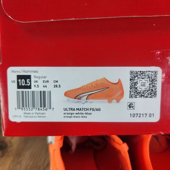 Puma Men's Vibrant Orange Athletic Cleats - Picture 11 of 11